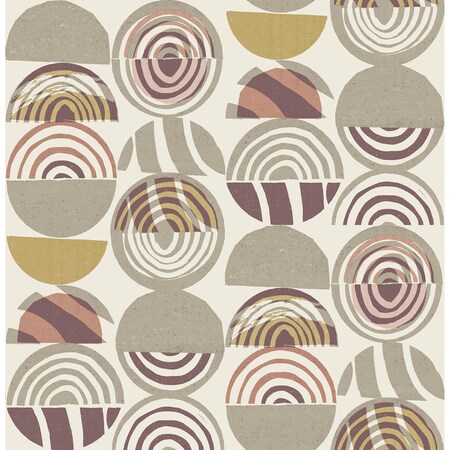 Manhattan Comfort McKinley Mahe Plum Mod Geometric 33 ft L X 205 in W Wallpaper BR4014-26445